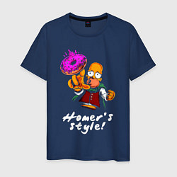 Мужская футболка Гомер Симпсон тянется за пончиком