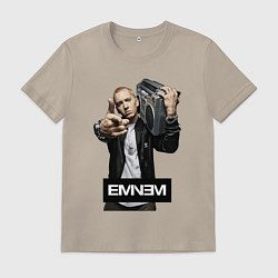 Футболка хлопковая мужская Eminem boombox, цвет: миндальный