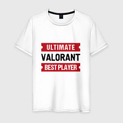 Футболка хлопковая мужская Valorant: Ultimate Best Player, цвет: белый
