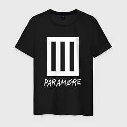 Футболка хлопковая мужская Paramore логотип, цвет: черный