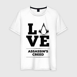 Футболка хлопковая мужская Assassins Creed love classic, цвет: белый
