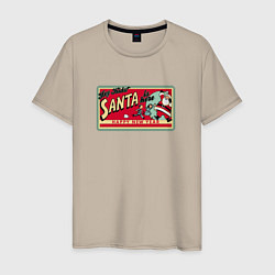 Мужская футболка Santa is here новый год идёт
