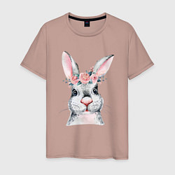 Мужская футболка Кролик в цветах