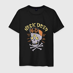 Мужская футболка Neck Deep band панк рок - череп в кепке