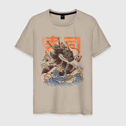 Мужская футболка Суши дракон Канагавы