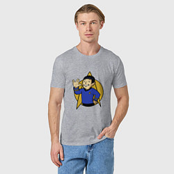 Футболка хлопковая мужская Spoke - vault boy, цвет: меланж — фото 2