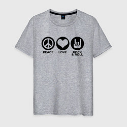 Мужская футболка Мир любовь и рок