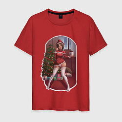 Мужская футболка Sexy Christmas girl