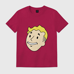 Футболка хлопковая мужская Vault boy head, цвет: маджента