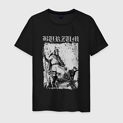 Мужская футболка Burzum скандинавский бог Один с волками и вороном