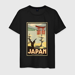 Мужская футболка Япония винтаж природа