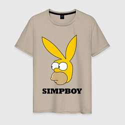 Футболка хлопковая мужская Simpboy - rabbit Homer, цвет: миндальный