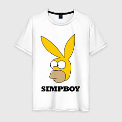 Футболка хлопковая мужская Simpboy - rabbit Homer, цвет: белый