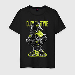 Футболка хлопковая мужская Duck in style, цвет: черный