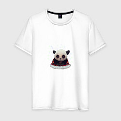 Футболка хлопковая мужская Понурый панда, цвет: белый