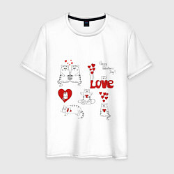 Мужская футболка Happy valentines day love