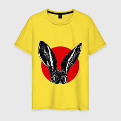 Футболка хлопковая мужская Rabbit ears, цвет: желтый