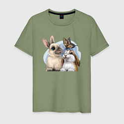 Мужская футболка Влюбленные кролики