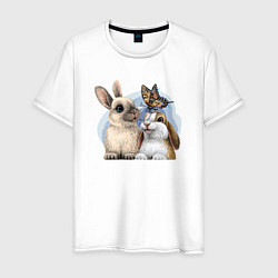 Мужская футболка Влюбленные кролики