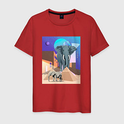 Мужская футболка Слон и пирамиды