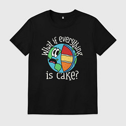 Футболка хлопковая мужская Что если всё торт, цвет: черный