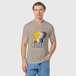 Футболка хлопковая мужская Лиза Симпсон - bored, цвет: миндальный — фото 2