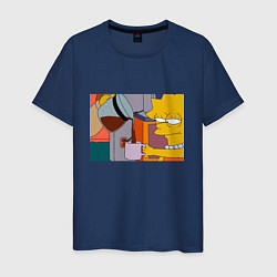 Мужская футболка Лиза Симпсон и кофе