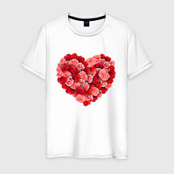 Мужская футболка Сердце составленное из роз
