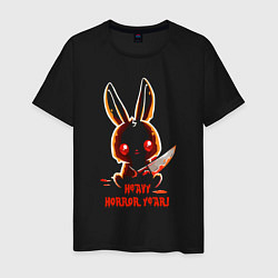 Мужская футболка A rabbit with a bloody knife