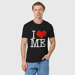 Футболка хлопковая мужская I love me, цвет: черный — фото 2