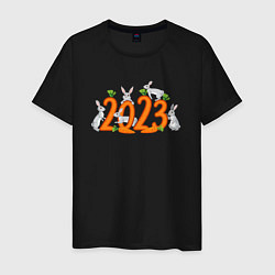 Мужская футболка 2023 зайцы и морковь