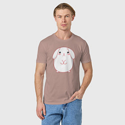 Футболка хлопковая мужская Милый зайка, цвет: пыльно-розовый — фото 2