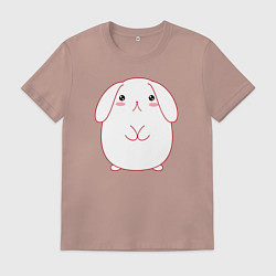 Футболка хлопковая мужская Милый зайка, цвет: пыльно-розовый