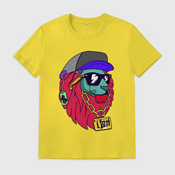 Футболка хлопковая мужская Lion swag, цвет: желтый