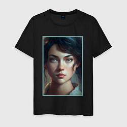 Мужская футболка Портрет девушки в 19 веке