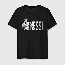 Футболка хлопковая мужская Football Messi, цвет: черный