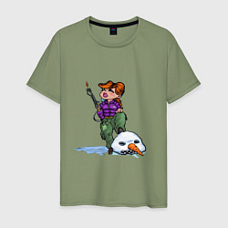 Мужская футболка Убийца Снеговиков - девушка с огнемётом