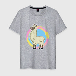 Мужская футболка Мультяшная лама альпака