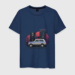 Футболка хлопковая мужская Lada Niva 4x4 Милиция, цвет: тёмно-синий