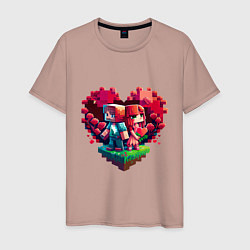 Мужская футболка Влюбленные в Minecraft
