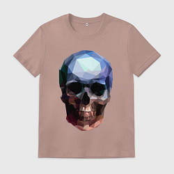 Футболка хлопковая мужская Череп-симуляция, цвет: пыльно-розовый