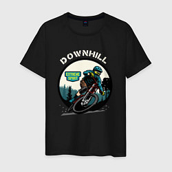 Футболка хлопковая мужская Downhill Extreme Sport, цвет: черный