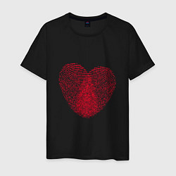 Мужская футболка Сердце в виде отпечатков