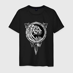 Мужская футболка Тигр -символ 2022 года - контрастный в рамке
