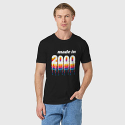 Футболка хлопковая мужская Made in 2000 liquid art, цвет: черный — фото 2
