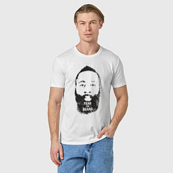 Футболка хлопковая мужская Harden beard, цвет: белый — фото 2