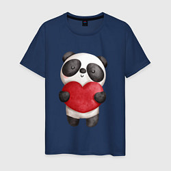 Мужская футболка Панда держит сердечко
