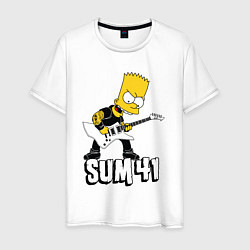 Мужская футболка Sum41 Барт Симпсон рокер