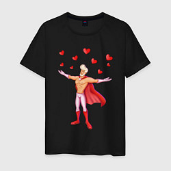 Мужская футболка Супергерой Любовник с сердцами