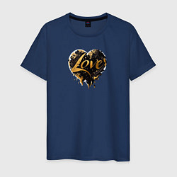 Мужская футболка Любовь на День Святого Валентина, черный и золотой